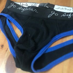 Go Softwear Black brief jock with blue accents